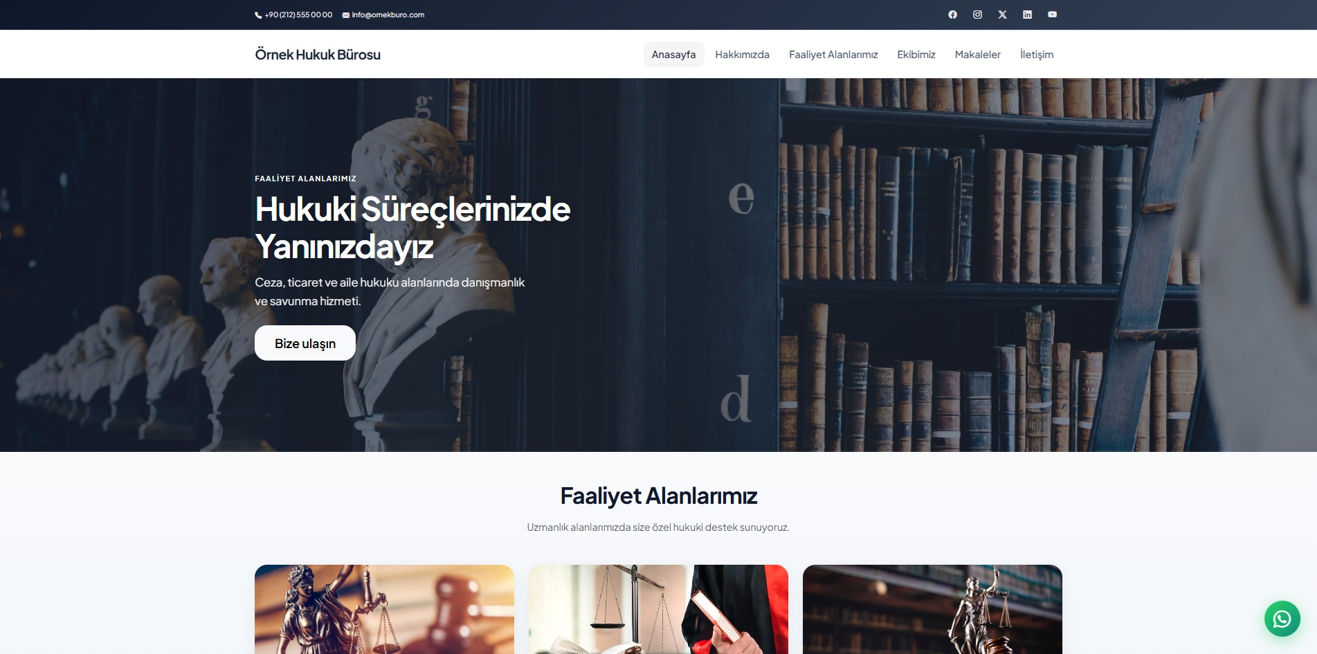 Tema 2 – Avukat web sitesi örneği